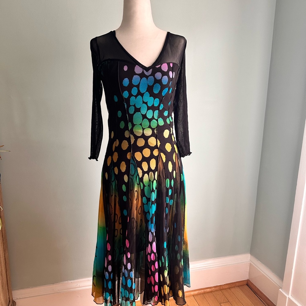 Vibrant Multicolor Long Sleeve Dress